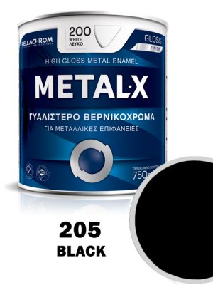Pellachrom Metal-X Βερνικόχρωμα Αντισκωριακό Μαύρο(205) 0,750lt Γυαλιστερό